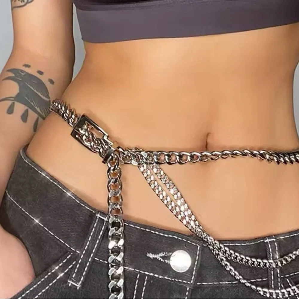 Multi Layer Chain Belts for Women Waistbands Long Tassel Waist Chain 41”
